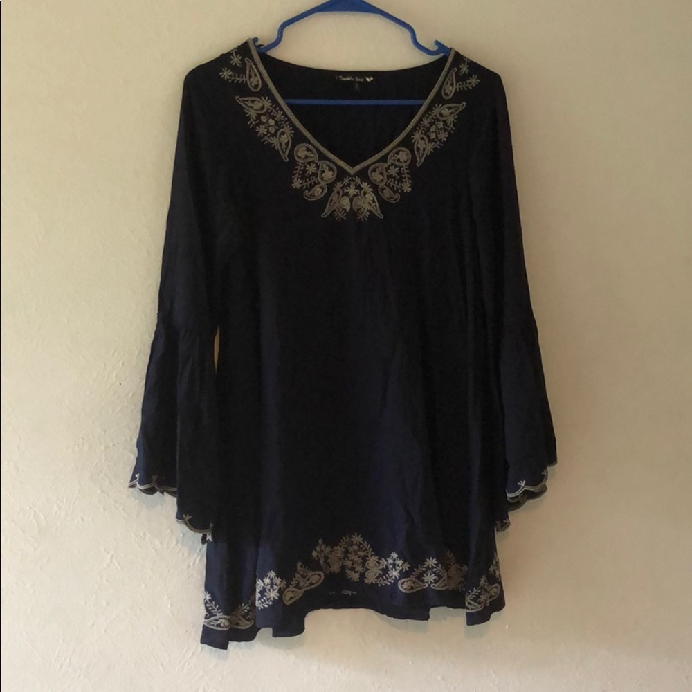Bell sleeve mini dress